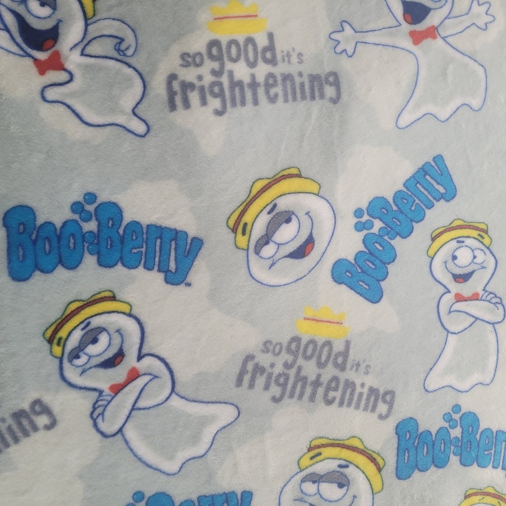 Boo Berry Monster Cereal Plush Fleece Throw Blanket 60x70